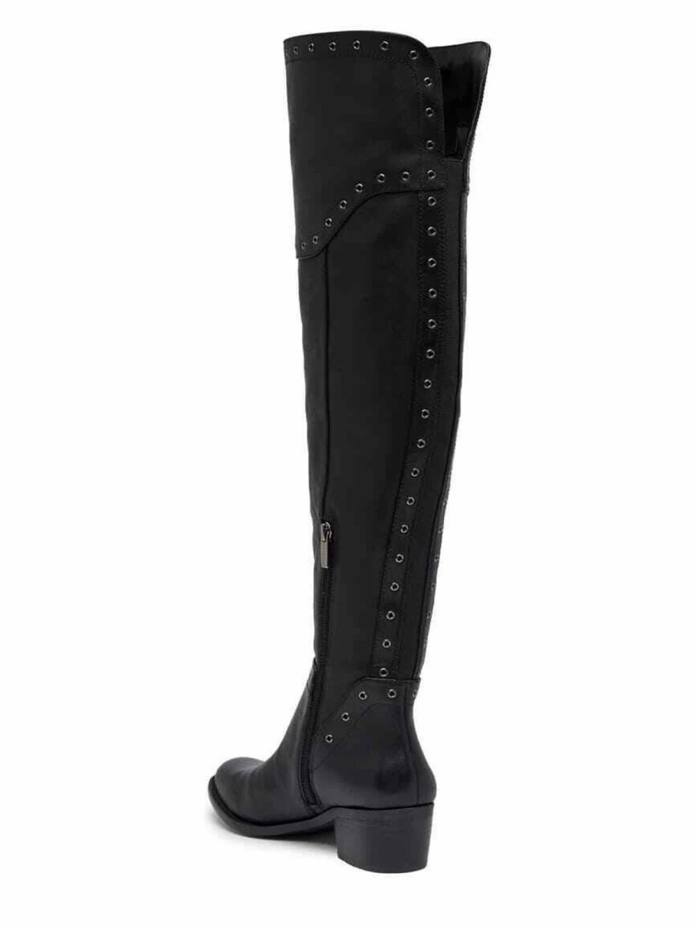 Vince Camuto Bestan Black Over-the-Knee Studded Leather Boots NIB - Picture 3 of 6